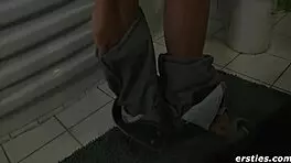 hot blonde natural teen 18+ with perfect tits masturbates in bath. she teases by the pool! 🛁