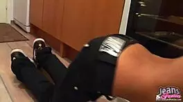 My skinny jeans are so tight you can see my panties outline