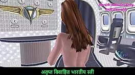 Listen to this marathi audio story of a cute girl posing nude in the airplane, animated in 3d!
