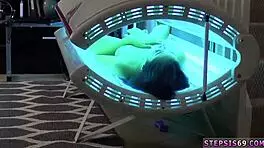 Old redhead gives blowjob to her annoying teen stepbro in hardcore petite scene