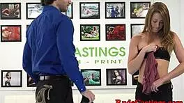 Casting teen with small tits gets rough fucked