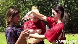 Bff babes, get impaled on that jock