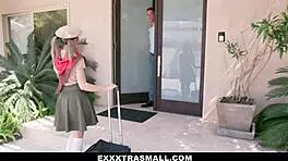 Petite teen deepthroats big cock doggystyle for sales