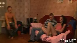 Just stare at this glamorous girl getting drilled in homemade creampie action