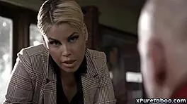 Principle Bridgette B and Teacher Derrick Pierce Summon Student Brooklyn Gray to Office for Taboo Lesbian and Blowjob Sex Education