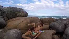 Arrochando na Rocha with Big Natural Tits and Monster Cock Teen Action