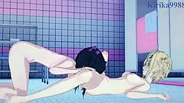 Shirabe Tsukuyomi And Kirika Akatsuki Intense Lesbian Play