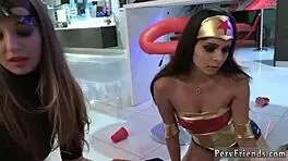 Young Teen Gets Fucked in Front of Friends at Party Threesome