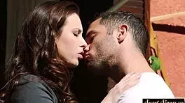 The gorgeous teen says, 'Let me pleasure your cock, stepdad,' in this erotic scene