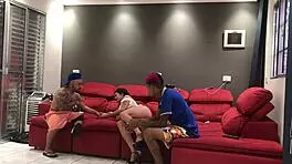 my frend recordin me fuckin the sexy latina pussy in doggystyle, cum on her bent over