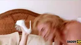 young bride engages in intimate relations with older man in amateur setting