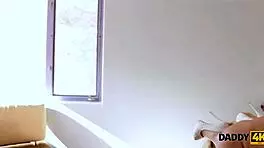 young bride engages in intimate relations with older man in amateur setting