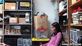 Emily willis gets her shaved pussy spread and fucked roughly by lp officer in office