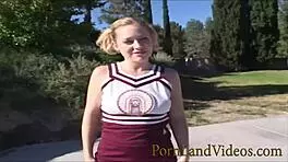 Young blonde Cindy with perfect round ass gets seduced by neighbor