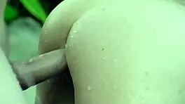 Asian teen Mina Moon with glasses tastes hot cum outdoor after deepthroat
