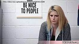 Cute blonde shoplifter Madison just can't stop stealing.