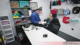 Cute blonde shoplifter Madison just can't stop stealing.