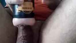 White boy moans as he cums inside pocket pussy