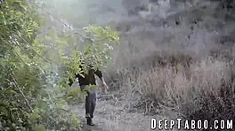 Teen with huge natural tits rides black step cousin's dick hard!