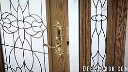 Teen with huge natural tits rides black step cousin's dick hard!