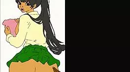 Ebony Student Gets Hot Black Dick in School Uniform Hentai!