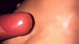 Old pot-bellied man fucks young natural beauty doggystyle cums on tits and ass.