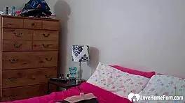 Sexy solo girl riding her favorite sex machine