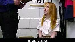 redhead shoplifter fucks cop to avoid jail! what a deal?