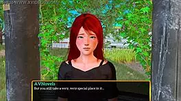 Redhead Anime Girl Plays Erotic Game with Big Tits