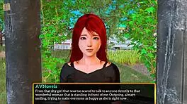 Redhead Anime Girl Plays Erotic Game with Big Tits