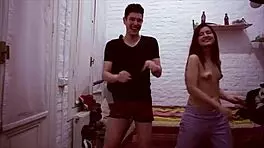 Dancing Petite Chick Gets Monster Cock and Extra Gift!