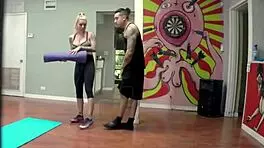 Karma Gets Her Cunt Stretched Out by Scary Bruno During Yoga Class