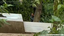 Teen Girl Enjoys Hidden Street Encounter With Stranger In Outdoor Setting