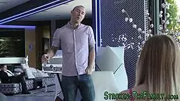 slutty teen 18+ sucks stepbro with taboo facial and masturbation