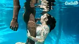 Hot Teen Amateur Gets Slammed By Big Black Cock Underwater On Webcam Cumshot