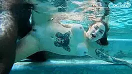 Hot Teen Amateur Gets Slammed By Big Black Cock Underwater On Webcam Cumshot