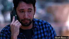 Tattooed Young Woman Rides In Fantasy Roleplay.