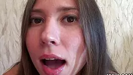 Ananta shakti exploring fetish toys with tongue and dildo.