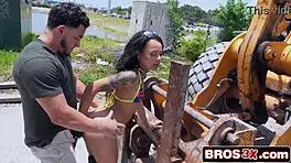 petite little 18+ slut gets her small tight ass fucked in public