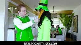 omg, this petite 18+ step daughter is a total fuck toy for step dad on Patrick's Day! 😍