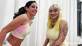 trio swallowing cum from small cocks of linda del sol and deede