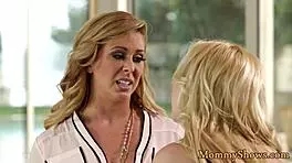 i-i'm scissoring with my classy milf stepdaughter in this full lesbian movie