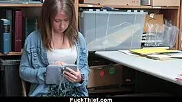 Shy Teen 18+ Bent Down and Punished Hard by Cop in Garage