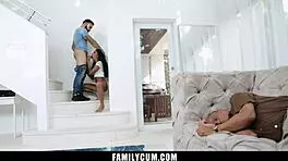 Stepbro Fucks His Latina Stepsis While Stepdad Is In Nap - Familycum