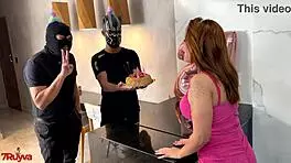 Latina Teen Receives Humiliating Interracial Gift from Cuckold Husband to Two Men