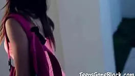 Huge black cock crushes pretty woman pussy