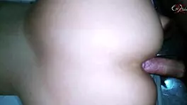 Brunette Culona Teen 18+ Takes Hard Anal POV While on Her Period