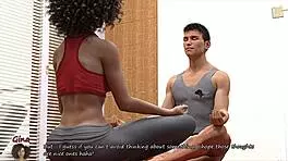 watch gorgeous gina touch pussy through yoga pants in big city