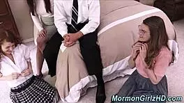 teen mormon sucking cock in group