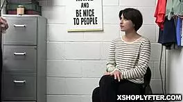 Angeline Red caught stealing, searched by Wrex in security office